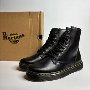 Dr. Martens Zavala Leather Combat Boots in Black T Lamper